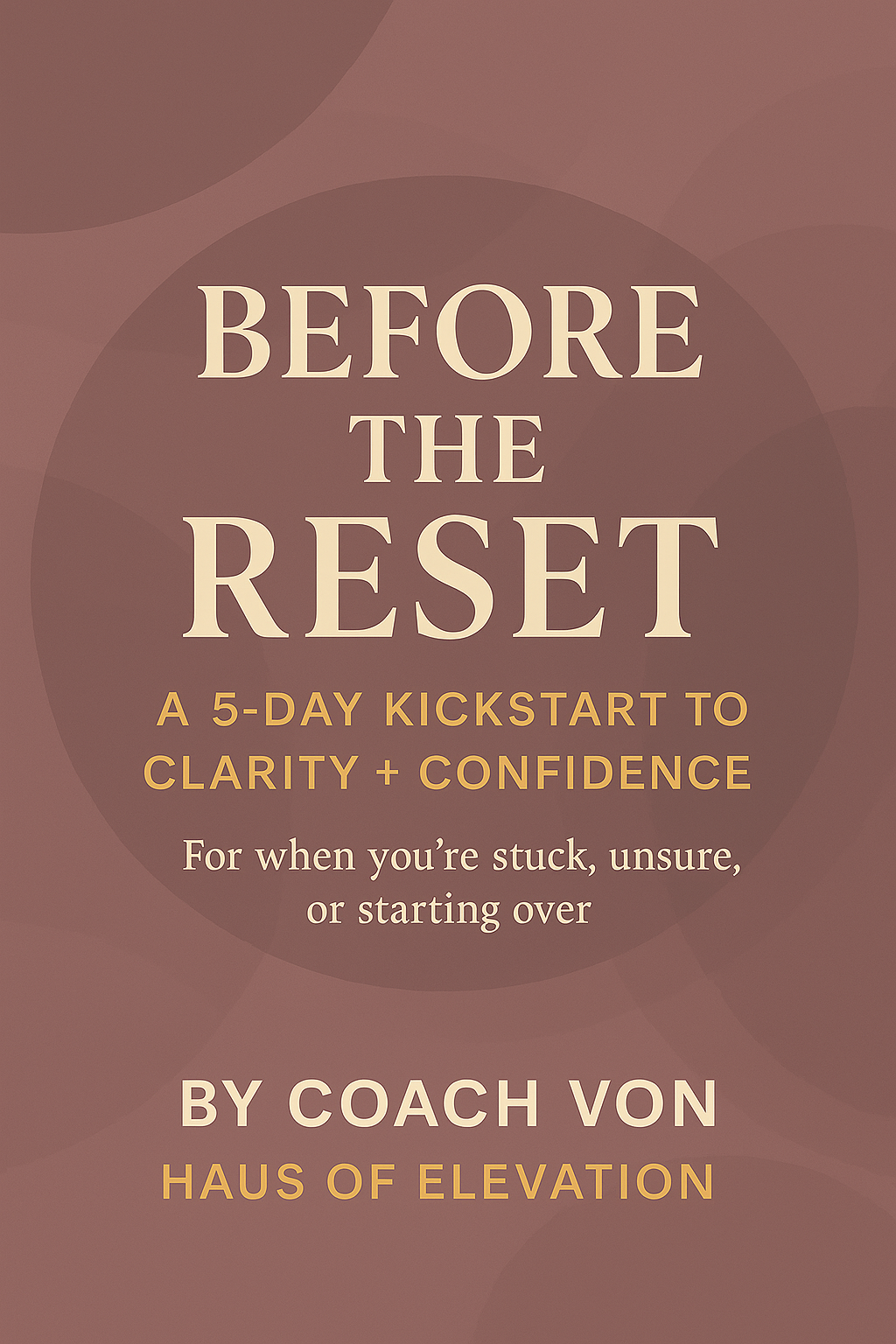 Before the Reset A 5-Day Kickstart to Clarity + Confidence